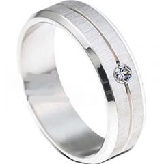 (Wholesale)Tungsten Carbide Ring With Cubic Zirconia - TG3196