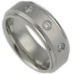 (Wholesale)Tungsten Carbide Three-stone Ring-TG3221