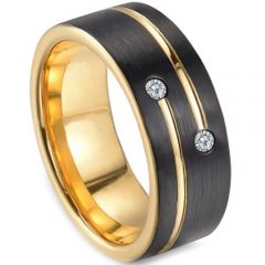 (Wholesale)Tungsten Carbide Ring With Cubic Zirconia - TG3249