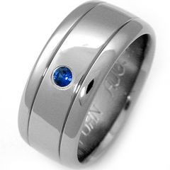 (Wholesale)Tungsten Carbide Ring With Created Sapphire-TG3249