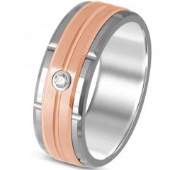 (Wholesale)Tungsten Carbide Ring With Cubic Zirconia-2786