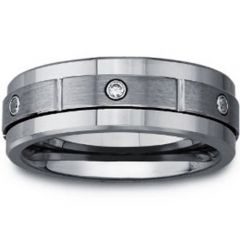 (Wholesale)Tungsten Carbide Three-stone Ring - TG3265