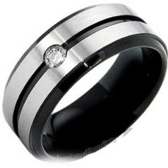 (Wholesale)Tungsten Carbide Ring With Cubic Zirconia - TG3273