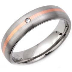 (Wholesale)Tungsten Carbide Dome Ring With Cubic Zirconia - TG33