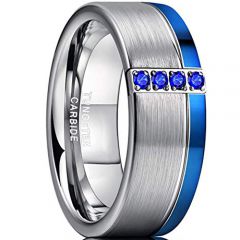 (Wholesale)Tungsten Carbide Ring With Cubic Zirconia-3316