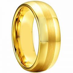(Wholesale)Tungsten Carbide Dome Center Line Ring - TG3352AA