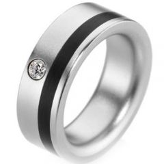 (Wholesale)Tungsten Carbide Ring With Cubic Zirconia - TG3354