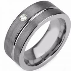 (Wholesale)Tungsten Carbide Ring With Cubic Zirconia - TG3388
