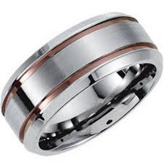 (Wholesale)Tungsten Carbide Double Groove Ring - TG3399