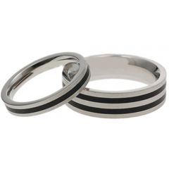 (Wholesale)Tungsten Carbide Single/Double Line Ring-3442