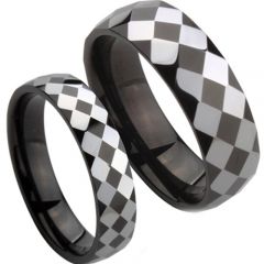 (Wholesale)Tungsten Carbide Faceted Ring - TG3459A