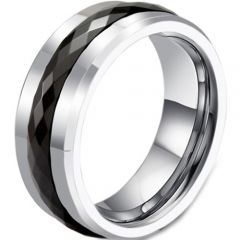 (Wholesale)Tungsten Carbide Faceted Ring - TG3461A