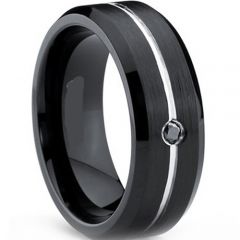 (Wholesale)Tungsten Carbide Ring With Cubic Zirconia - TG3604