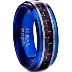 (Wholesale)Tungsten Carbide Ring With Carbon Fiber-TG4024