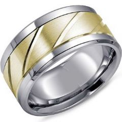(Wholesale)Tungsten Carbide Diagonal Groove Ring - TG3911