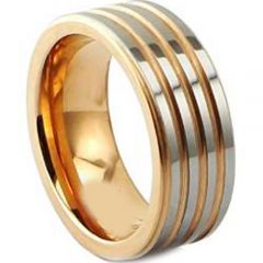 (Wholesale)Tungsten Carbide Triple Groove Ring - TG4030