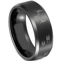 (Wholesale)Tungsten Carbide Deer Track Ring - TG4061