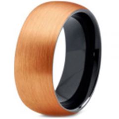 (Wholesale)Tungsten Carbide Dome Black Rose Ring - TG4227