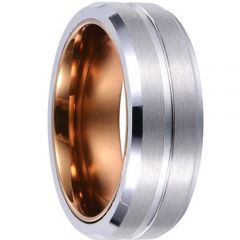 (Wholesale)Tungsten Carbide Center Groove Ring - TG4326AA