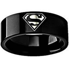 (Wholesale)Tungsten Carbide Superman Pipe Cut Ring - TG798AAA