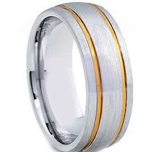 (Wholesale)Tungsten Carbide Double Groove Ring - TG3672