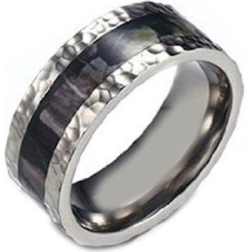 (Wholesale)Tungsten Carbide Hammered Camo Ring - TG4176