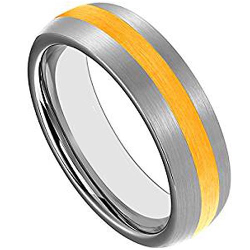(Wholesale)Tungsten Carbide Dome Center Line Ring - TG4402