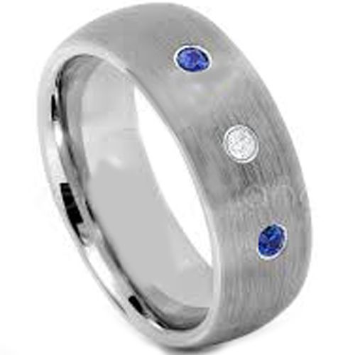(Wholesale)Tungsten Carbide Three Stone Ring-TG4593
