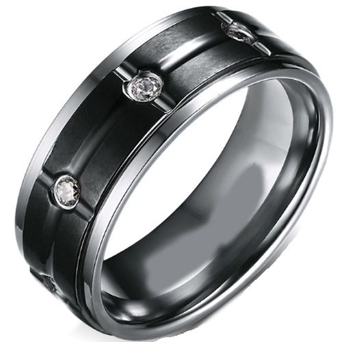 (Wholesale)Tungsten Carbide Ring With Cubic Zirconia-2858