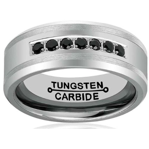 (Wholesale)Tungsten Carbide Ring With Cubic Zirconia-3089