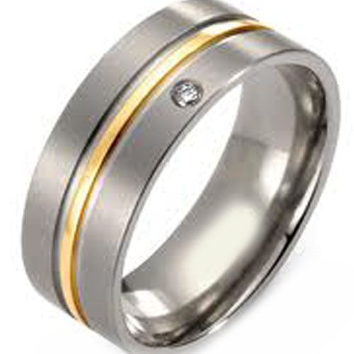 (Wholesale)Tungsten Carbide Ring With Cubic Zirconia - TG3127