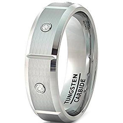 (Wholesale)Tungsten Carbide Ring With Cubic Zirconia-3450