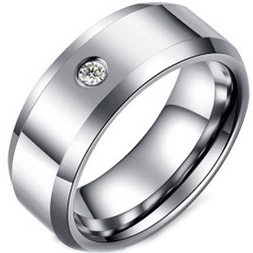 (Wholesale)Tungsten Carbide Ring With Cubic Zirconia - TG3455