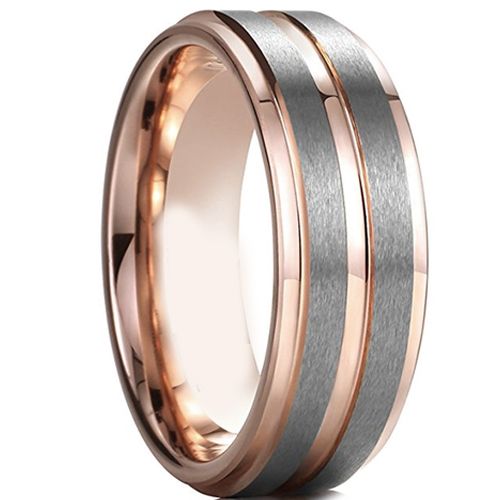 (Wholesale)Tungsten Carbide Center Groove Ring - TG4597