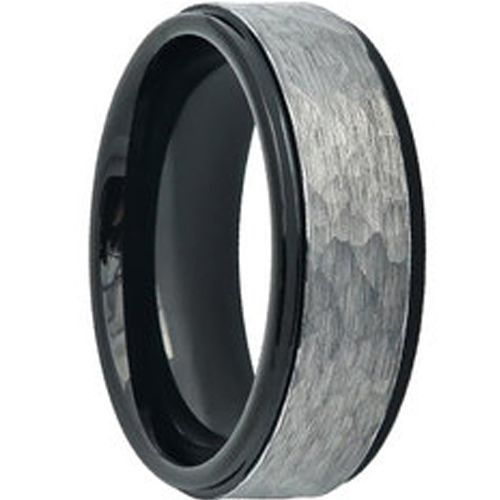 (Wholesale)Tungsten Carbide Hammered Ring - TG4598