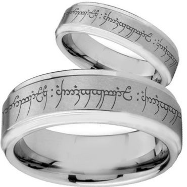 (Wholesale)Tungsten Carbide Step Edges Lord The Rings Ring Power - TG2475