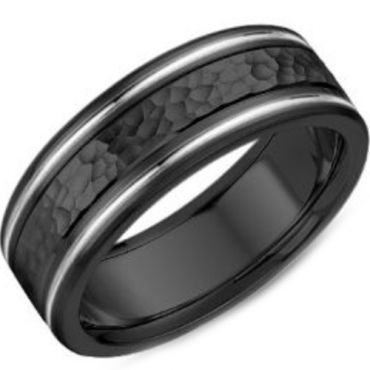 (Wholesale)Tungsten Carbide Hammered Ring - TG4159