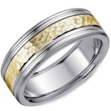(Wholesale)Tungsten Carbide Hammered Ring - TG4160