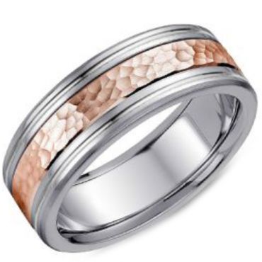 (Wholesale)Tungsten Carbide Hammered Ring - TG4161