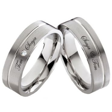 (Wholesale)Tungsten Carbide Ring With Custom Engraving-4456