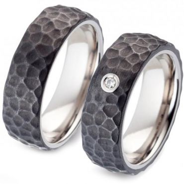 (Wholesale)Tungsten Carbide Hammered Ring - TG4505A