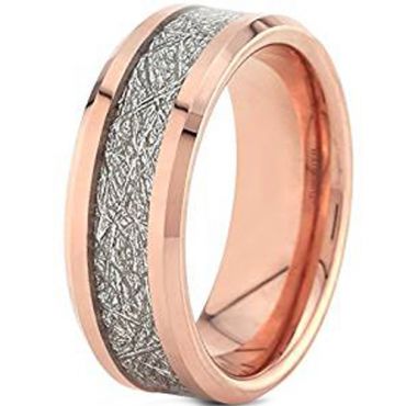 (Wholesale)Rose Tungsten Carbide Imitate Meteorite Ring - TG4