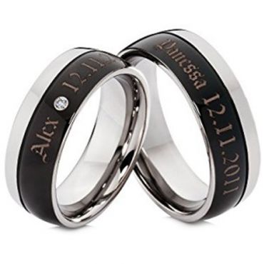 (Wholesale)Tungsten Carbide Ring With Custom Engraving-4703