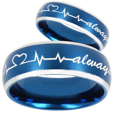 (Wholesale)Tungsten Carbide HeartBeat Always Ring - TG810