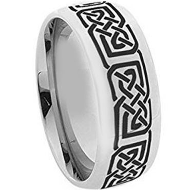 (Wholesale)Tungsten Carbide Dome Celtic Ring - TG873BB