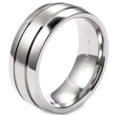 (Wholesale)Tungsten Carbide Double Groove Ring - 2545