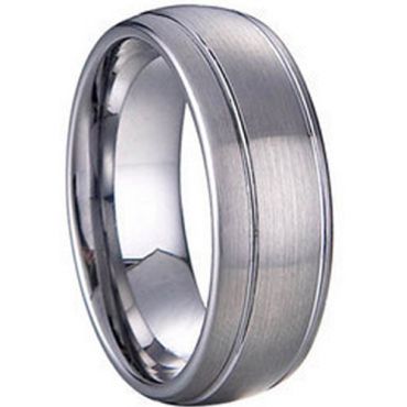 (Wholesale)Tungsten Carbide Double Groove Ring - TG1154