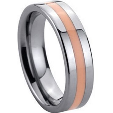(Wholesale)Tungsten Carbide Ring With Pink Ceramic - TG141