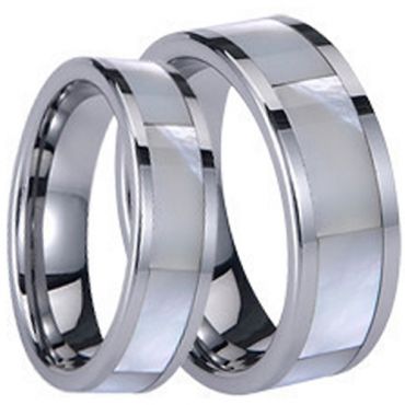 (Wholesale)Tungsten Carbide Abalone Shell Ring - TG1712