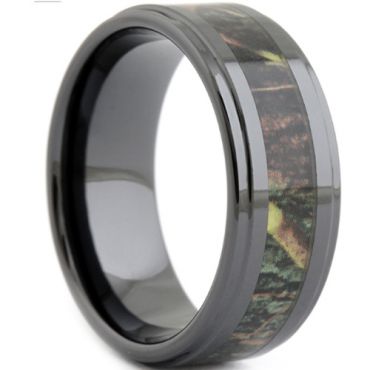 (Wholesale)Black Tungsten Carbide Camo Ring - TG1807